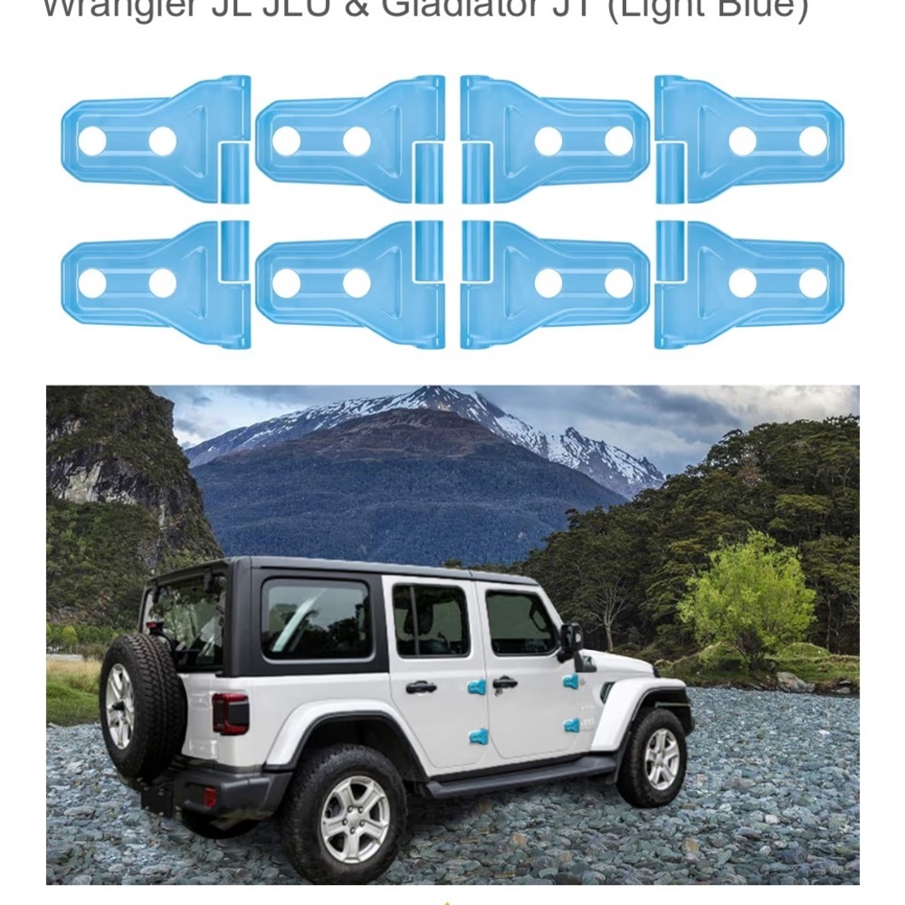Blue Door Hinge Covers for Jeep